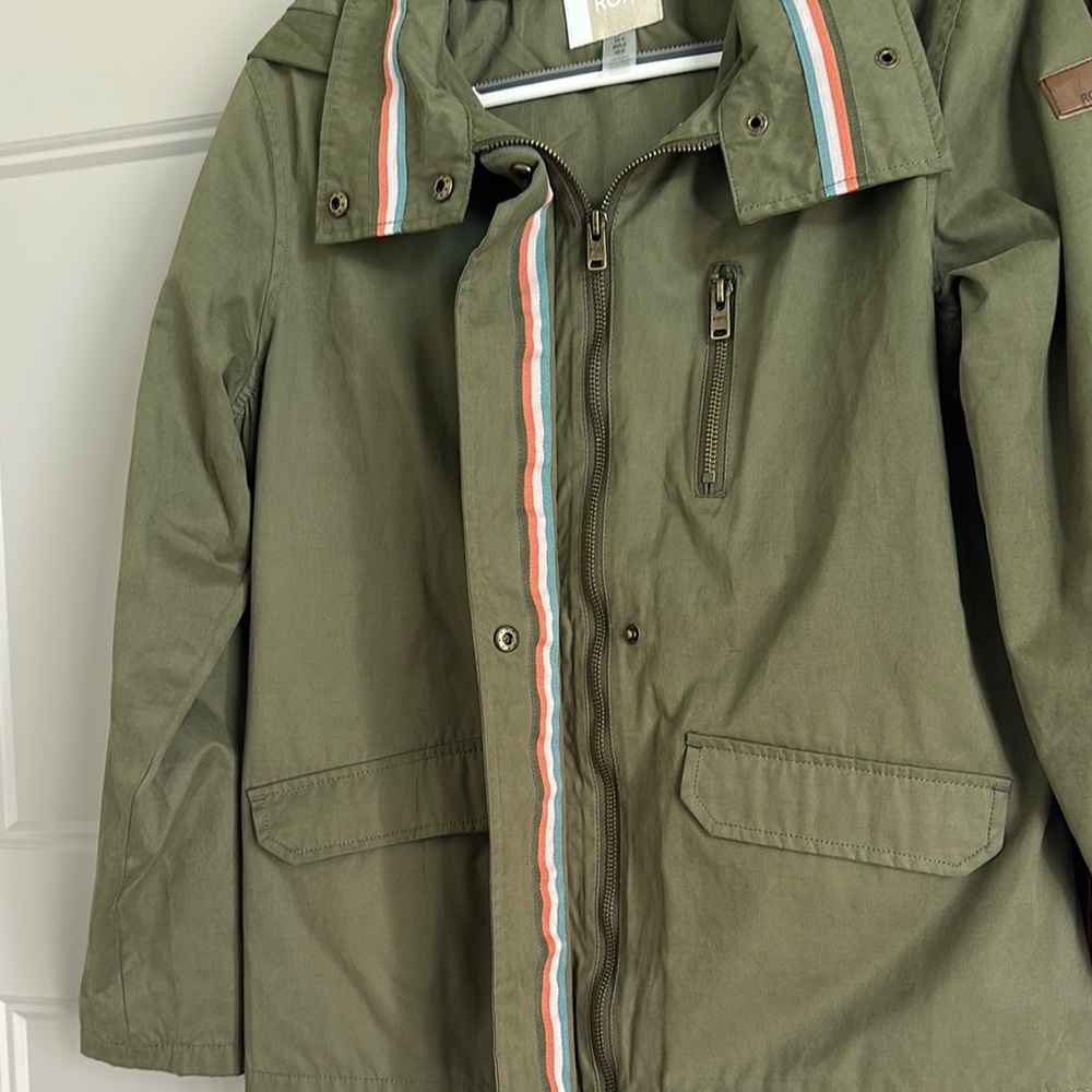 NWOT Roxy Lightening Strike Military Jacket Olive Green Women's Size 6 Medium - Picture 5 of 10